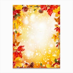 Autumn Leaves Glowing With Bright Yellows Fiery Oranges And Deep Reds Encased Within A Whimsical (2) Canvas Print