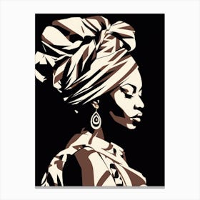 African Woman In A Turban 15 Canvas Print