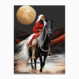 Egyptian Woman On Horseback Canvas Print