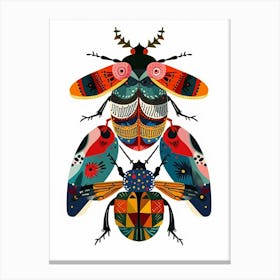 Colourful Insect Illustration Beetle 17 Canvas Print