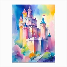 Watercolor Castle Painting 1 Canvas Print