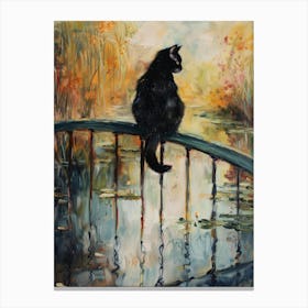 Cat On Bridge Canvas Print