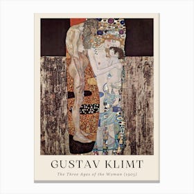 Gustav Klimt The Three Ages Of The Women Canvas Print