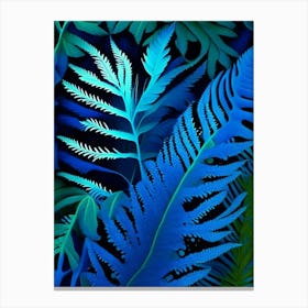 Crisped Blue Fern Vibrant Canvas Print