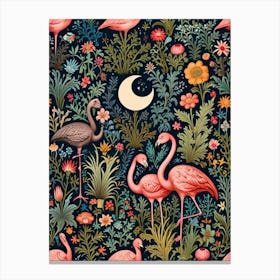 William Morris Pink Flamingos Canvas Print