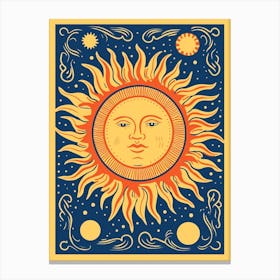 Bold Bright Sun Tarot Card Style 4 Canvas Print