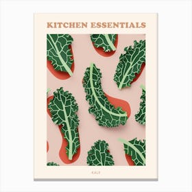 Kale Pattern Illustration Poster 1 Canvas Print