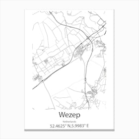 Wezep,Netherlands Minimalist Map Canvas Print