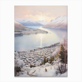 Dreamy Winter Painting Queenstown New Zealand 1 Canvas Print