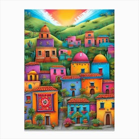 Mexican Village Canvas Print