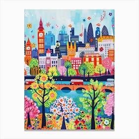 Kitsch Colourful London 3 Canvas Print