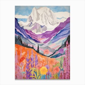 Mount Rainier United States 2 Colourful Mountain Illustration Canvas Print