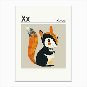 Animals Alphabet Xerus 1 Canvas Print