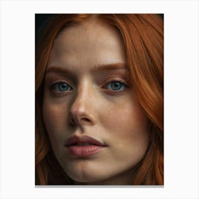 Portrait Of A Woman With Red Hair 1 Canvas Print