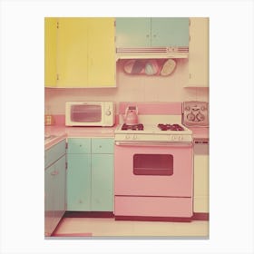 Retro Pastel Kitchen Polaroid Inspired 4 Canvas Print
