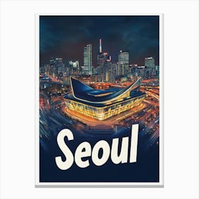 Aihrgdesign A Retro Travel Poster For Seoul 2 Canvas Print