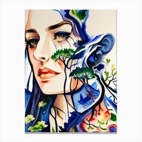 Woman'S Face Canvas Print