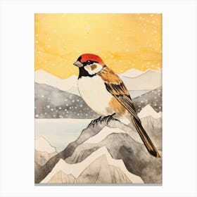 Bird Illustration Sparrow 3 Canvas Print