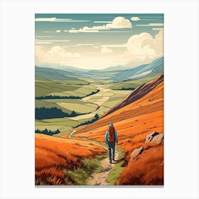 Pennine Way England 2 Vintage Travel Illustration Canvas Print