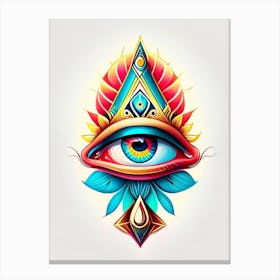 Pineal Gland, Symbol, Third Eye Tattoo 8 Canvas Print
