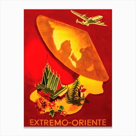 Orient From Above, Vintage Airline Poster Canvas Print