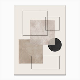 Watercolor squares and lines 3 Canvas Print