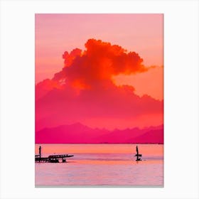 Gili Trawangan Beach, Indonesia Pink Beach Canvas Print