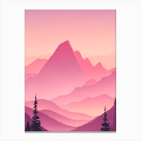 Misty Mountains Vertical Background In Pink Tone 53 Canvas Print