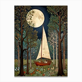 William Morris Sailboat In The Woods Canvas Print