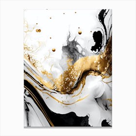 Abstract Black And Gold Painting 2 Canvas Print