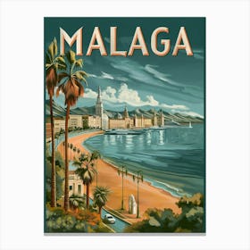 Malaga Vintage Travel Poster Canvas Print