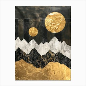 Gold And Black Mountains Canvas Print