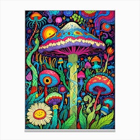 Psychedelic Mushrooms Canvas Print