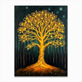 Golden Tree In The Forest Canvas Print