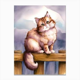 Cat On A Fence Canvas Print