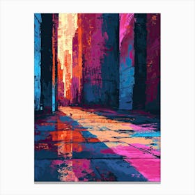 Cityscape Painting | Pixel Art Series 1 Canvas Print