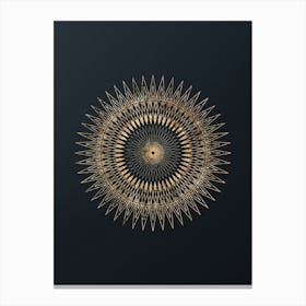 Abstract Geometric Gold Glyph on Dark Teal n.0259 Canvas Print