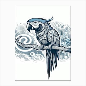 Tiki Parrot On A Branch Canvas Print