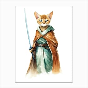 Abyssinian Cat As A Jedi 3 Canvas Print