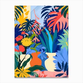 Matisse Inspired, Tropical Garden 2, Fauvism Style Canvas Print