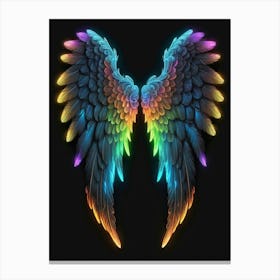 Neon Angel Wings 21 Canvas Print