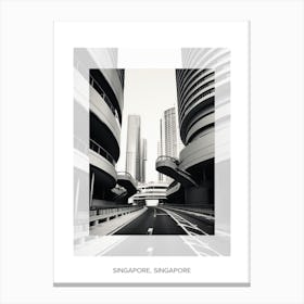 Poster Of Singapore, Singapore, Black And White Old Photo 3 Canvas Print