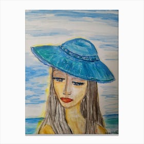 Blue Hat 3 Canvas Print