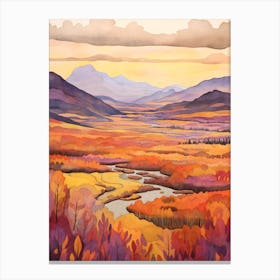 Autumn National Park Painting Abisko National Park Sweden 3 Canvas Print