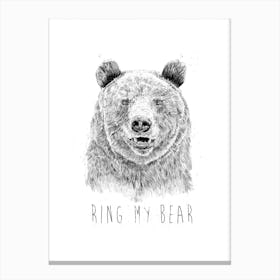 Ring my bear (bw) Canvas Print