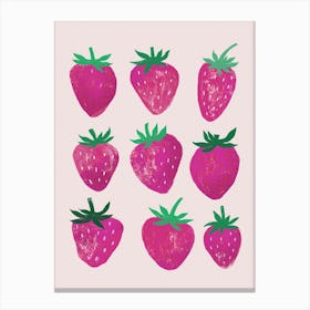 Pink Strawberries Canvas Print