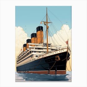 Titanic Ship Sketch Illustration 4 Canvas Print
