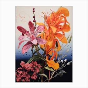 Surreal Florals Kangaroo Paw 1 Flower Painting Canvas Print