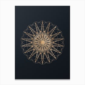 Abstract Geometric Gold Glyph on Dark Teal n.0260 Canvas Print