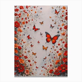 Butterflies In The Garden 2 Canvas Print